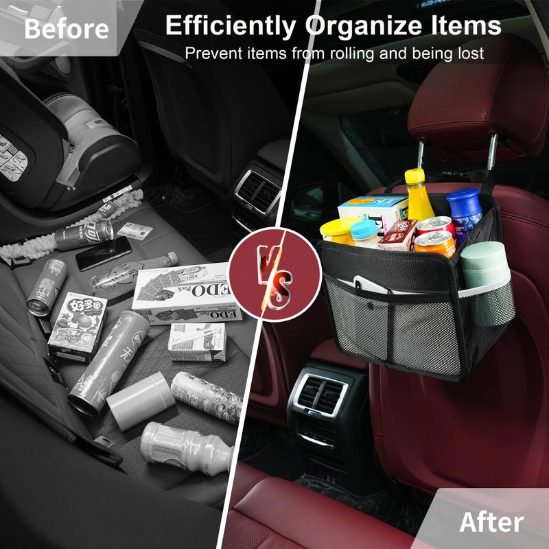 Uplien Car Back Seat Organizer and Storage Bag  Premium 1680D Oxford Cloth Collapsible Universal Hanging Car Seat Back Organizer for Kids & Adults - Image 4